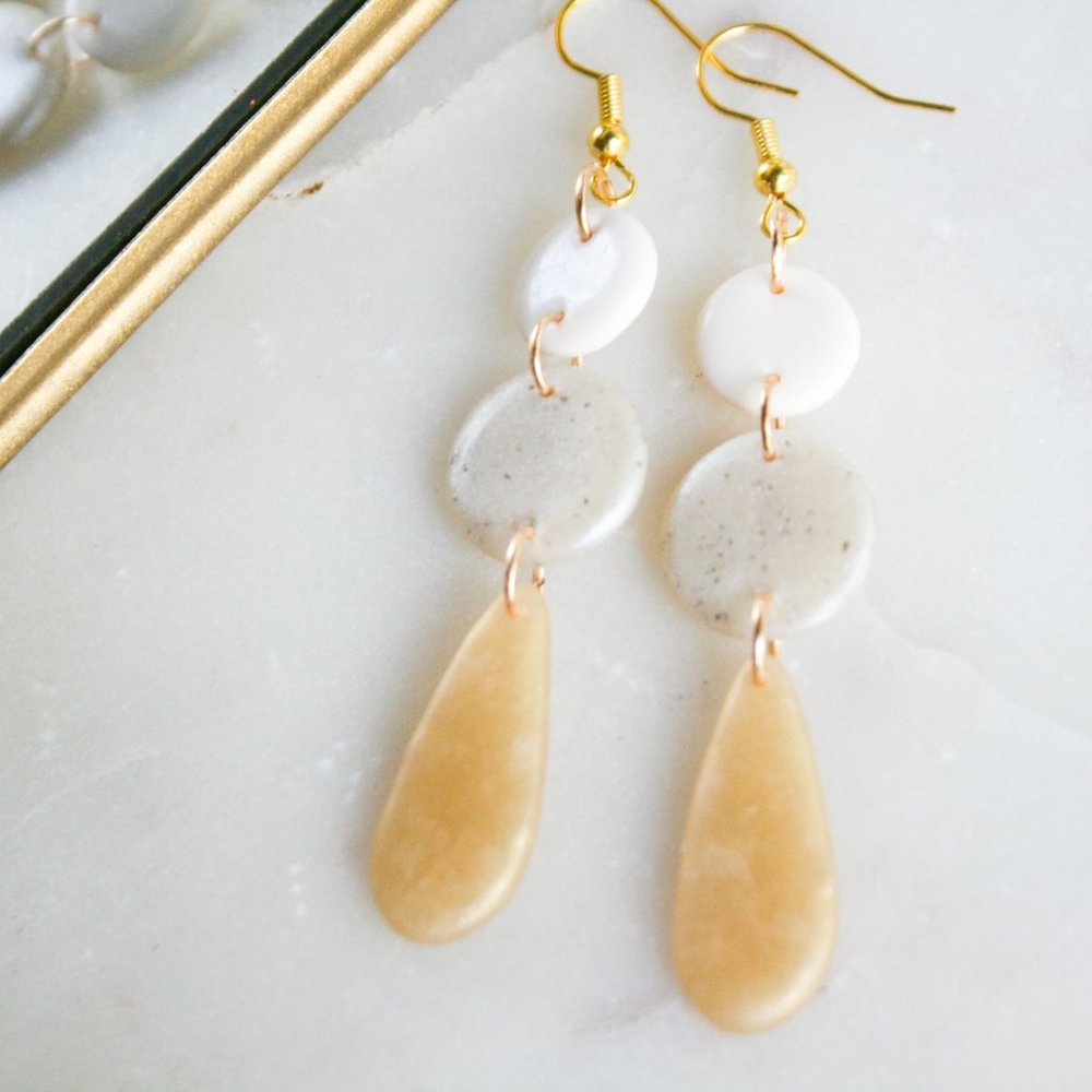 Vintage Inspired Drop Earrings- Yellow Topaz